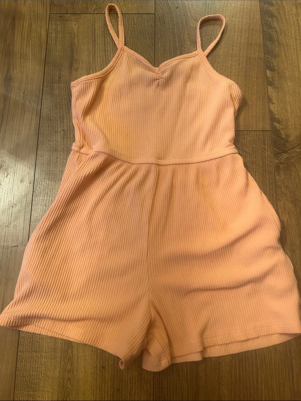 Old Navy Peach Ribbed Spaghetti-Strap Romper